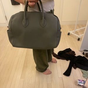 Mark and graham grey leather handbag. Brand new